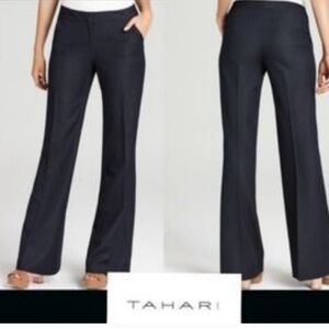 Tahari NWT Terry pant black work business flare dress pants
